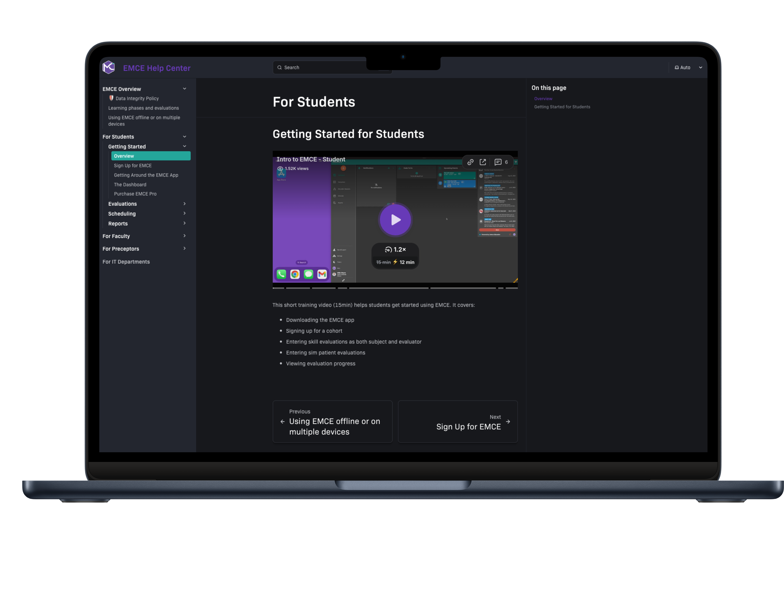 Help and support screenshot